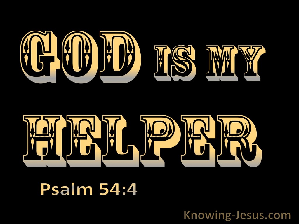 Psalm 54:4 God Is My Helper (black)